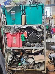 ALL CONTENTS ON RACK - ASSORTED TAKE-OFF PARTS. CONTENTS ONLY - RACK SOLD SEPARATELY ON ANOTHER LOT