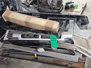 STACK OF INTERIOR TRIM AND OTHER DEFENDER PARTS - NEW AND TAKE-OFFS