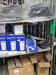 ENTIRE CONTENTS OF RACK ONLY - BRITPART COMPONENTS, FILTERS, ENGINETRANSFER CASE MOUNTS, BEARMACH MUD FLAPS NEW IN PACKAGING