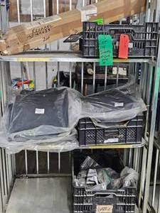 ENTIRE CONTENTS OF RACK ONLY - NEW MUD FLAP SETS AND MISC. SMALL PARTS AND HARDWARE