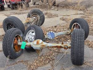 3 REAR AXLES WITH RIMS AND TIRES