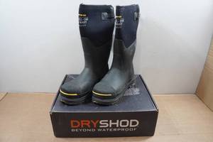 lot 21 image: Dryshod Steel Toe Gusset Safety Toe Boots - Mens 10