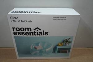 lot 38 image: Room Essentials Clear Inflatable Chair