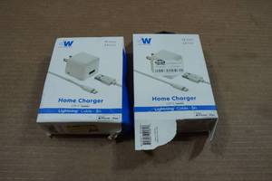 lot 108 image: 2 JW Home Charger Lightning Cables and Bases - 5