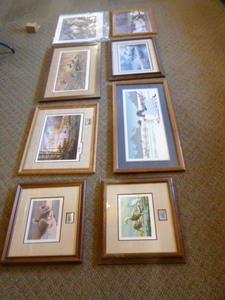 lot 155 image: 7 Framed Waterfowl Prints and 1 Unframed Print