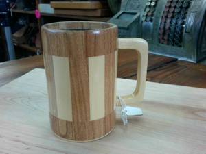 lot 57 image: Drink with style  Wooden Mug Bottle Holder � 5 inch tall -  finely made