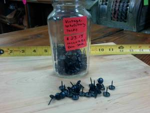 lot 60 image: Vintage Ball Jar with Vintage Upholstery Tacks