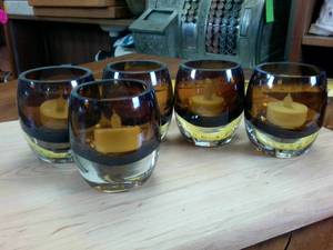 lot 63 image: Lot of 5 Vintage Heavy Candle holders