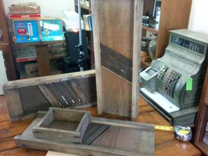 lot 90 image: Lot of Vintage Cabbage Slicers 2 feet long � 3 total � TandD Special Kraut Cutter