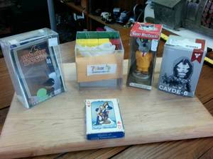 lot 120 image: Lot of games and toys � Witch Door 7 Blox up � Wacky Wisecracks � Cayde-6  - and Cowboy Cheerleader Playing Cards