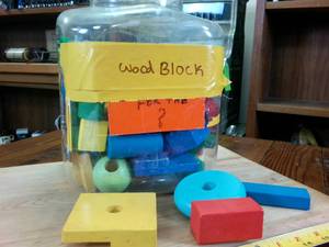 lot 127 image: Tons of painted wood blocks