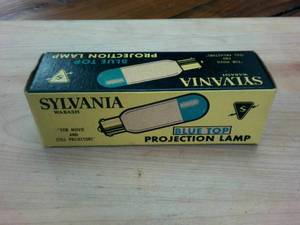 lot 131 image: Vintage Sylvania Blue Top Projection Lamp � NIB � 100 Watts