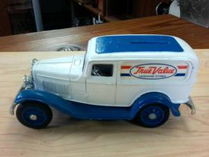 lot 165 image: 1932 Repro Ford Delivery Van True Value Toy Car Piggy Bank � Heavy Duty Metal Construction