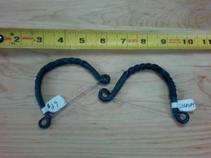 lot 180 image: Two HAND FORGED iron cheese cutters