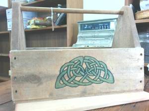 lot 211 image: Wooden Toolbox with Emblazoned with Celtic Designs