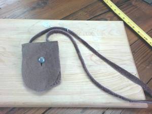 lot 240 image: Hand Made Leather pouch with strap