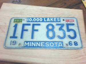 lot 263 image: Vintage 1963 Embossed 10000 Lakes Minnesota License Plate