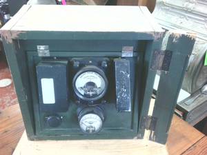 lot 273 image: RARE  Early 1900s Bank Alarm  Wooden case � Sound Wave Relay � o.b. McClintock Company Minneapolis 12 x 12 inches by 6 inches deep