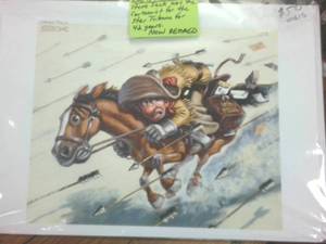 lot 275 image: Steve Sack Cartoonist Print for Star Tribune in protective plastic � US MAIL
