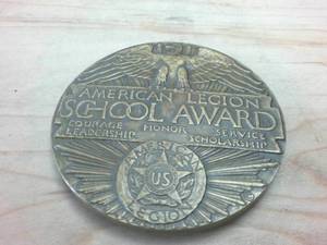 lot 302 image: For God and Country Semper Fidelis -  American Legion (brass) School Award