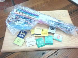 lot 312 image: Lifetime supply of crochet needles and a months supply of matches
