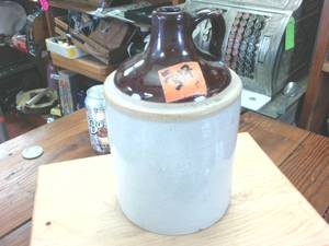 lot 317 image: Vintage Jug � Ceramic with brown glaze in good condition � 12 inches tall