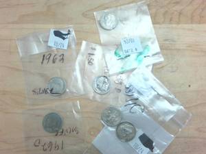 lot 341 image: 7 coin lot � Pre-1965 Silver Dimes � 50 cent face value