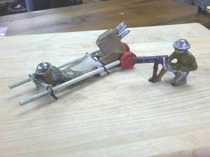 lot 342 image: WWI Very Cool and Unique Metal Soldier Toys � Including a stretcher