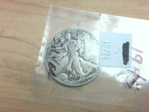 lot 343 image: Walking Liberty Silver Half Dollar 1945