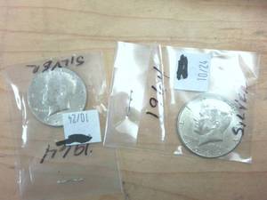lot 353 image: 2 coin lot -  1964 Kennedy Silver Half Dollars