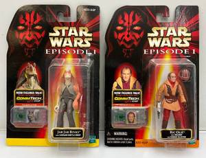 lot 35 image: 1998 STAR WARS Episode 1 Action Figures With CommTech Chips (New Old Stock)