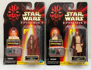 lot 39 image: 1999 STAR WARS Episode 1 Action Figures With CommTech Chips (New Old Stock)