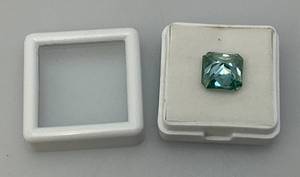 lot 72 image: 4.30  Ct Vvs 1 Vivid Blue Moissanite Diamond Lab Created In Protective Case