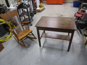 lot 129 image: Vintage Rocking Chair & Desk
