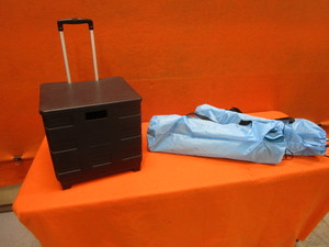 lot 150 image: Rolling Storage Box & Camping Chairs