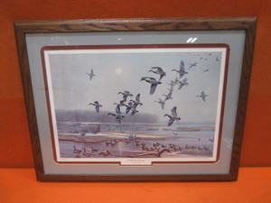 lot 177 image: John Green Mallard Mirage S&N Print 3691000 29x22 Frame