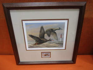lot 183 image: 1996 Migratory Bird Hunting & Conservation Stamp S&N Print 1600817500 17x16 Frame Size