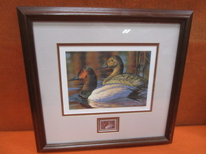 lot 185 image: Bruce Miller 1994 Ducks Unlimited Conservation Edition Stamp S&N Print 15175000 17x15 Frame Size