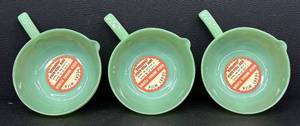 lot 42H image: Set of 3 Vintage Fire-King Jadeite Skillet Batter Bowls by Anchor Hocking