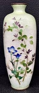 lot 49H image: Vintage Japanese Ginbari Cloisonne Vase Meiji Period Vase