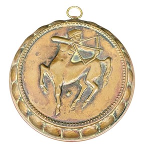 lot 5CA image: Sagittarius Copper Embossed Tin Medallion - Wall Plaque, Vintage