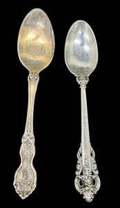 lot 25JT image: Two Vintage Wallace Sterling Demitasse Spoons