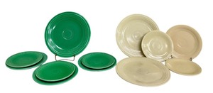 lot 33D image: Vintage Fiesta Plates - Genuine Homer Laughlin HLC USA - 3 Dinner Plates, 4 Salad Plates, 5 Bread Plates