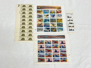 lot 63MO image: USPS New Classic American Aircraft Stamp Sheet  All Aboard Train Sheet  Ship-Themed Strip