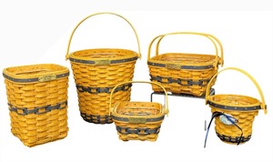 lot 70 image: Longaberger JW Collection Miniature Baskets Lot of 5 - Bankers Waste Basket, Berry, Cake and More