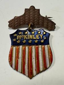 lot 18LB image: Antique McKinley Presidential Campaign Pin-Back Badge  Antique 13 Star McKinley Pinback Badge Medal