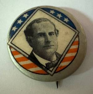 lot 20LBB image: Antique Whitehead & Hoag Co. William Jennings Bryan Presidential Campaign Pinback