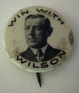lot 22LB image: Vintage Wilson Political Campaign Pin-back Button