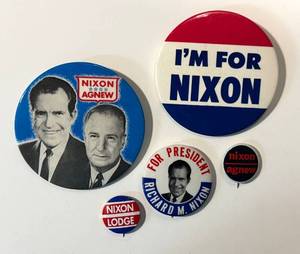 lot 56LB image: NixonAgnew Campaign Pins Lot - Vintage 1960s Buttons