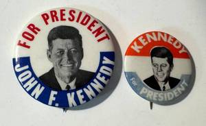 lot 58LB image: John F. Kennedy for President Campaign Pins Vintage Set